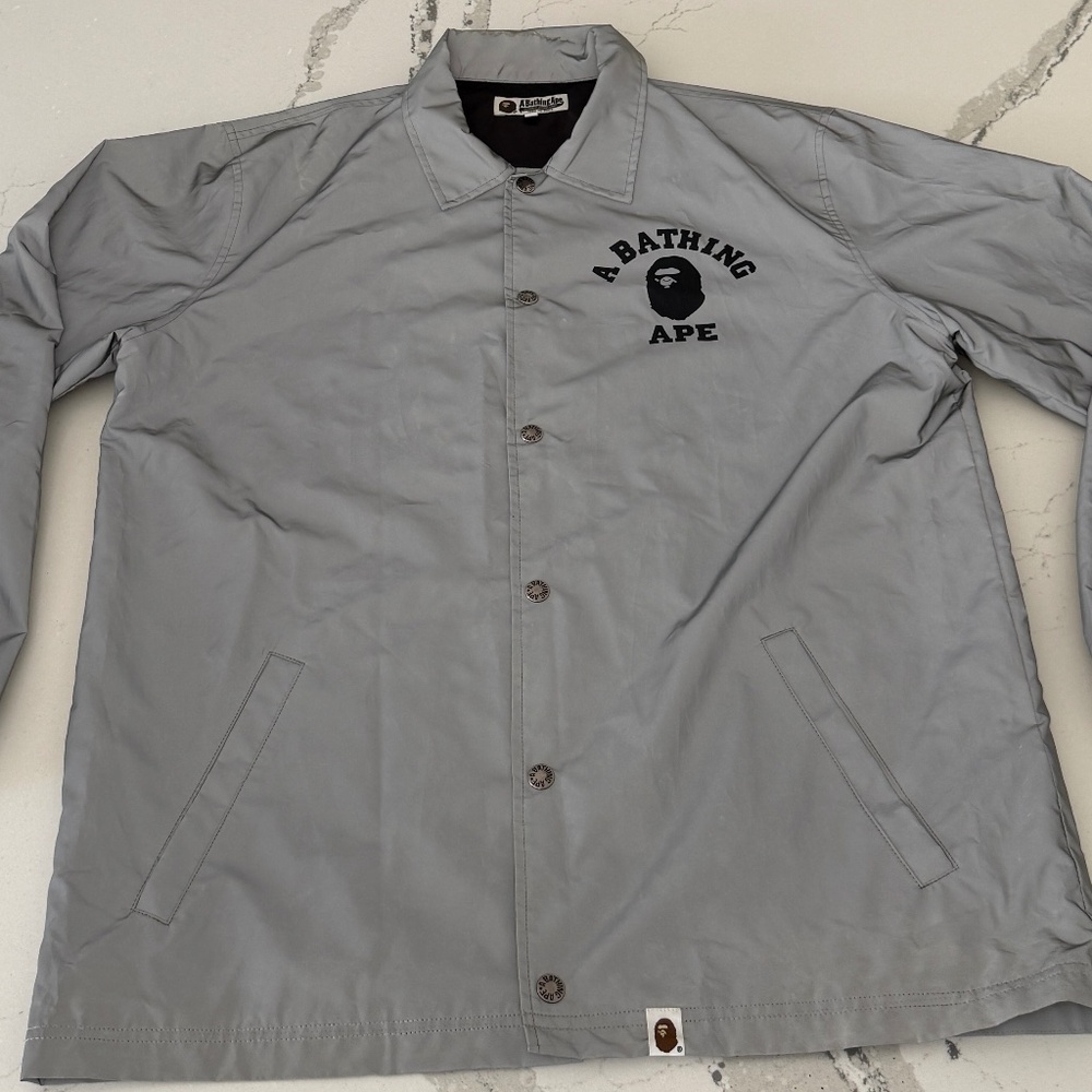 Reflective Coach Jacket BAPE Silver Large 3M